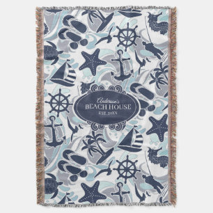 Nautical Beach Pattern Navy ID839 Decke