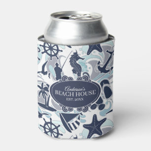 Nautical Beach Pattern Navy ID839 Dosenkühler