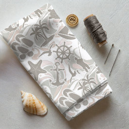 Nautical Beach Pattern Taupe ID839 Stoff
