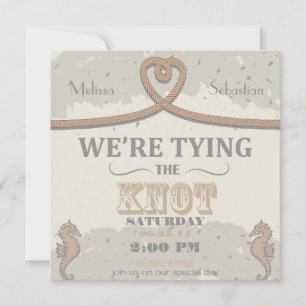 Nautical Beach Sand Herz Knot Wedite Einladung