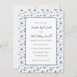 Nautical Beach Thema Hochzeit Einladung Anker
