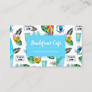Nautical Beach Tropical Business Card Visitenkarte