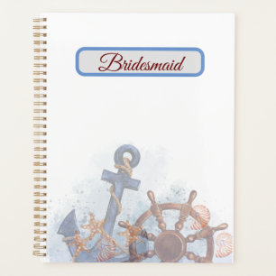 Nautical Beach Wedding Bridesmaid Geschenk Idee Planer