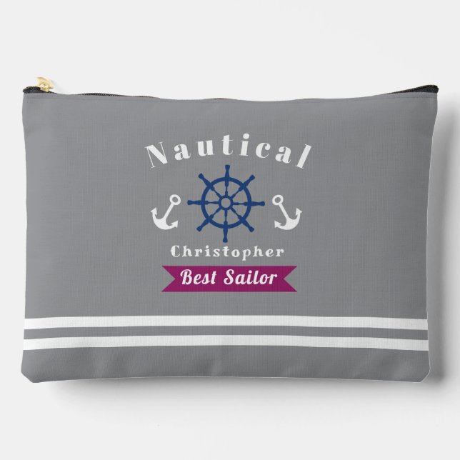 Nautical Best Sailor Gray Zubehörtasche (Vorderseite)