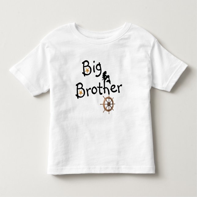 Nautical Big Brother ohne Starfish Kleinkind T-shirt (Vorderseite)
