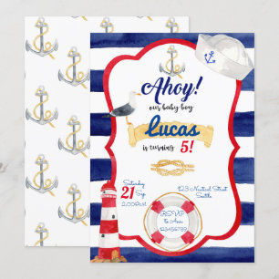 Nautical Birthday Invitation Einladung