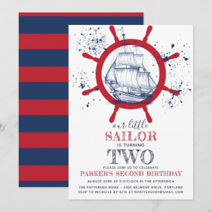 Nautical Birthday Sailor Einladung