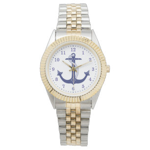 Nautical Blue Anchor mit Rope Armbanduhr