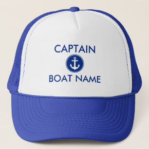 Nautical Blue Anchor Personalisiert Boat Captain H Truckerkappe
