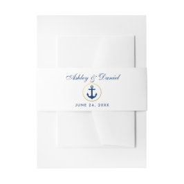 Nautical Blue Anchor Wedding Einladungsbanderole