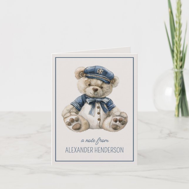 Nautical Blue Baby Bear Personalisiert (Vorderseite)