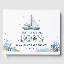 Nautical Blue Boat Ahoy Es ist Twin Boys Baby Show