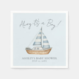 Nautical Blue Boy Baby Shower Serviette