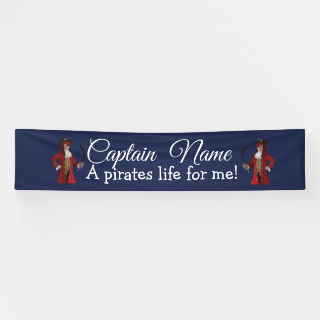 Nautical Blue Boy Party Pirate Banner (Horizontal)