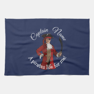 Nautical Blue Boy Party Pirate Geschirrtuch