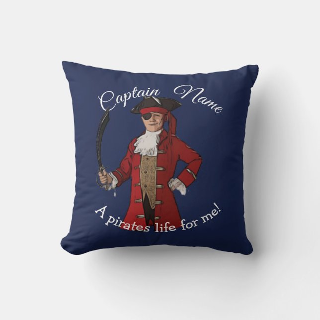 Nautical Blue Boy Pirate Kissen (Vorderseite)