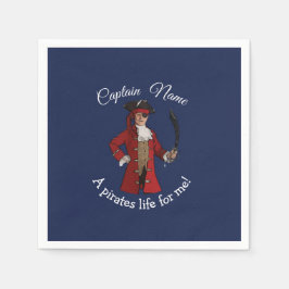 Nautical Blue Boy Pirate Serviette