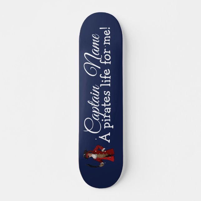 Nautical Blue Boy Pirate Skateboard (Vorne)