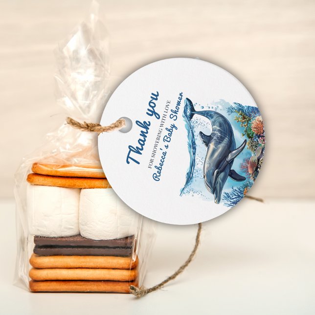 Nautical Blue Boy unter der Sea Baby-Dusche Geschenkanhänger (Von Creator hochgeladen)