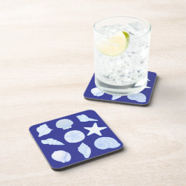 nautical blue coasters with seashells getränkeuntersetzer
