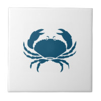 Nautical Blue Crab Kitchen Backsplash