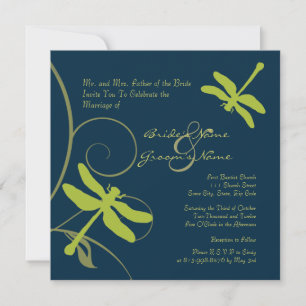 Nautical Blue Dragonfly Hochzeitseinladung Einladung