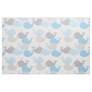 Nautical Blue Gray Whale Ocean Animes Sea Life Stoff