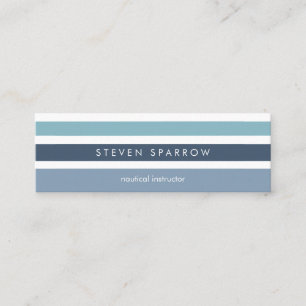 Nautical Blue mint stripes modern einfach elegant Mini Visitenkarte