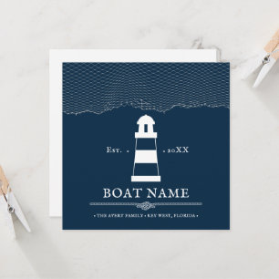 Nautical Blue Personalisiert Leuchtturm Name des S