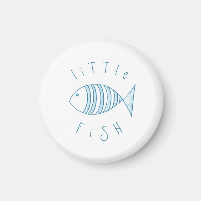 Nautical Blue Stripe Little Fish Magnet (Vorne)