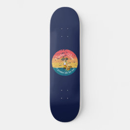 Nautical Blue Sunset Boy Pirate Skateboard