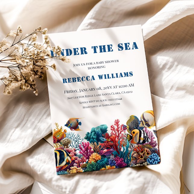 Nautical Blue Under Sea Boy Baby Shower Einladung (Von Creator hochgeladen)