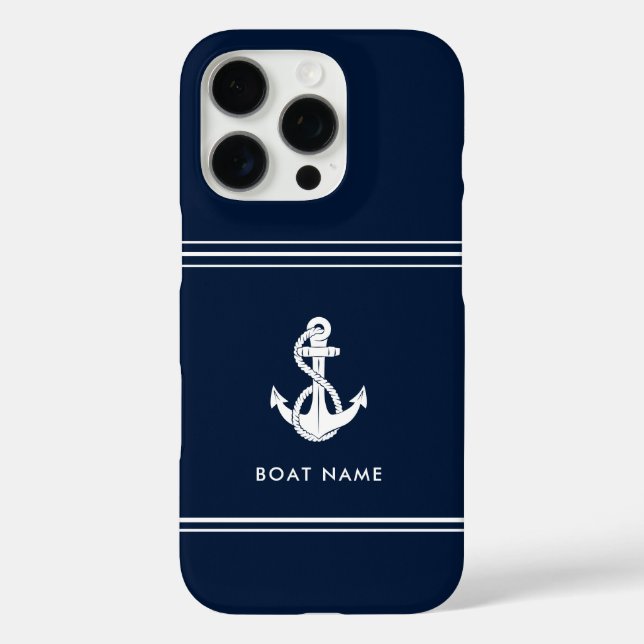 Nautical Boat Anchor and Name Custom Case-Mate iPhone Hülle (Rückseite)