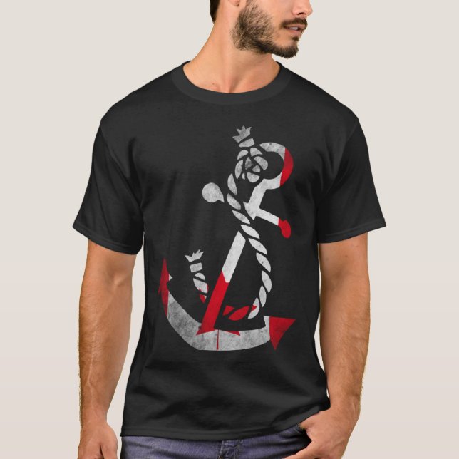 Nautical boat anchor Canada Canadian Flag ocean Fi T-Shirt (Vorderseite)