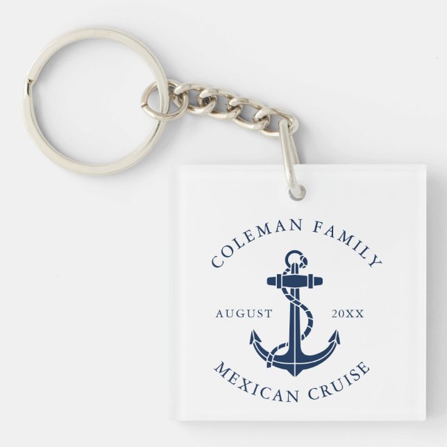 Nautical Boat Anchor Custom Swag Schlüsselanhänger (Vorderseite)