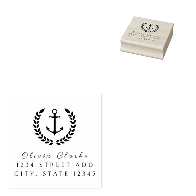 Nautical Boat Anchor Stilftiges Skript Gummistempel (Stempel)
