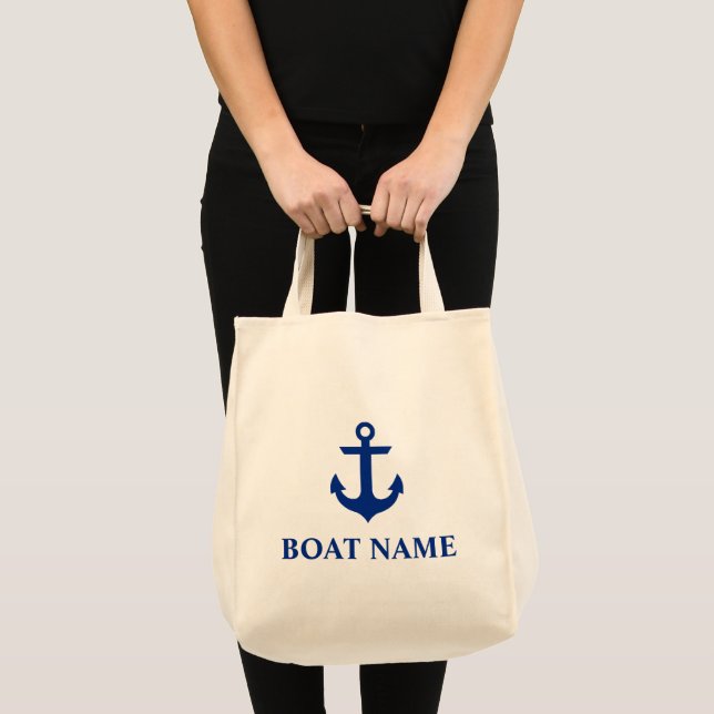 Nautical Boat Name Anchor Lebensmittelgeschäft Tragetasche (Vorderseite (Produkt))