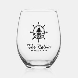 Nautical Boat Name Weinglas Ohne Stiel