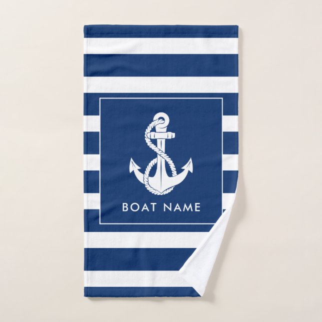 Nautical Boat Swag White Anchor Custom Handtuch (Handtuch)