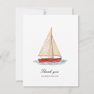 Nautical Boat Wedding Dankeschön Card Dankeskarte