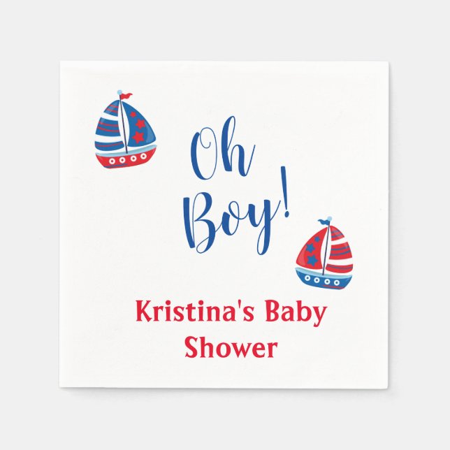 Nautical Boy Baby Dusche Serviette (Vorderseite)