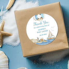 Nautical Boy Baby Dusche Vielen Dank Runder Aufkleber