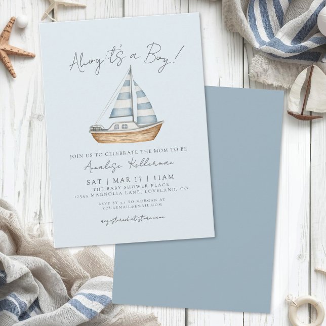 Nautical Boy Baby Shower Einladung (Nautical Boy Baby Shower Invitation)