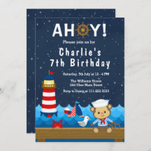 Nautical Boys Monkey Red and Navy Birthday Party