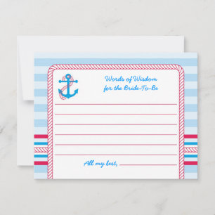 Nautical Bridal Advance Card Hinweiskarte
