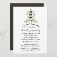 Nautical Brown Brautparty Lighthouse Ship Wheel