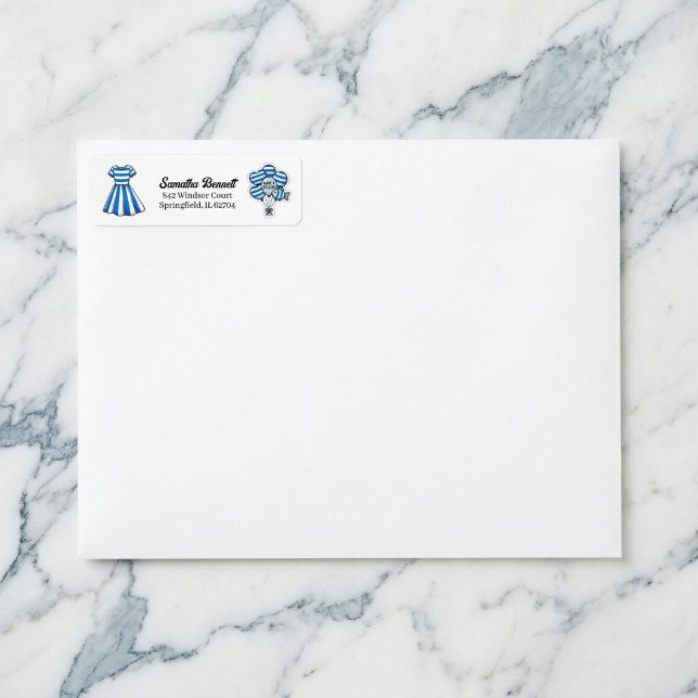 Nautical Cabana Sailor Birthday Return (Nautical charm for your mail.)