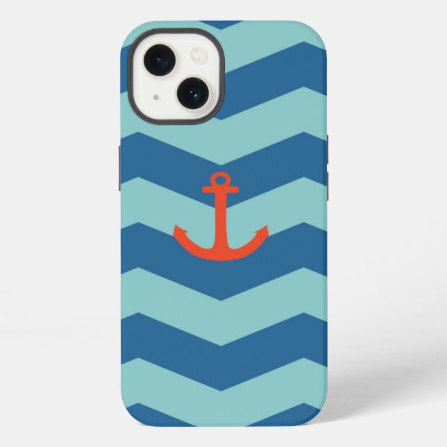 Nautical Chevron Pattern iPhone Hülle (Rückseite)