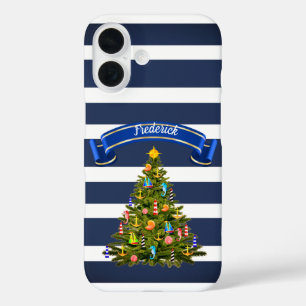 Nautical Christmas Tree Custom iPhone 16 Hülle