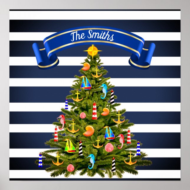 Nautical Christmas Tree Custom Poster (Vorne)
